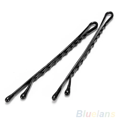 50 Pcs Metal Waved Hair Clips Bobby Salon Pins Grips Hairpins Barrette Black |