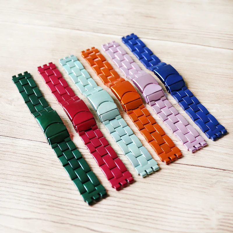 

heat! Aluminum Watch band For Swatch SWATCH Strap 19mm Lightweight Watch Accessory