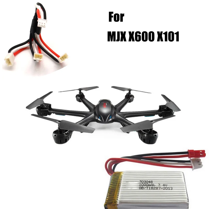 MJX X600 X101 7,4 В 2S 1 в 3 зарядный кабель проводная линия для SYMA X8C WLtoy V666 RC Дрон литий-полимерный аккумулятор радиоуправляемого самолета Радиоуправ... (art.: 7b2735d48) - 7b2735d48