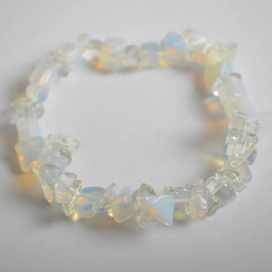 Lucky Chip Beads Light blue Opal Stretch Bracelet 8 Inch Jewelry For Gift G652 | Украшения и аксессуары