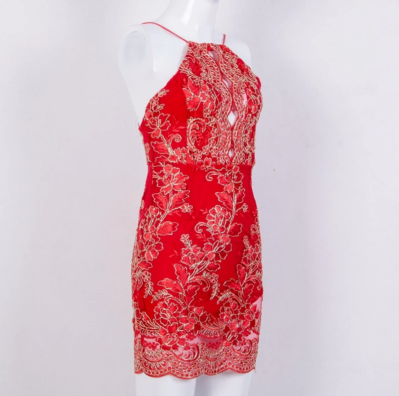 Женское платье мини Luxery Кружевное облегающее с открытой спинкой без рукавов