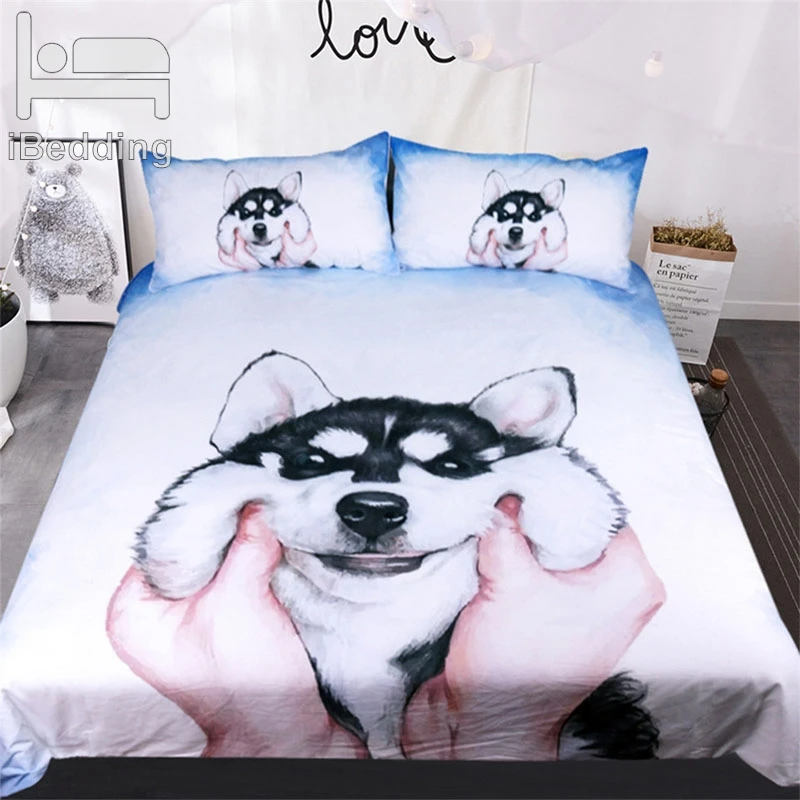 Милый набор постельного белья с 3D-принтом Щенячий патруль и наволочками King Twin Size