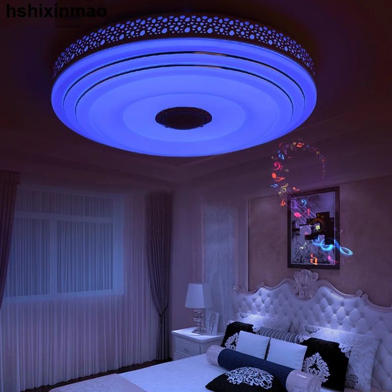 New RGB Dimmable 36W LED ceiling Light with Bluetooth & Music 85-265V modern Led lamp Free Shipping | Освещение