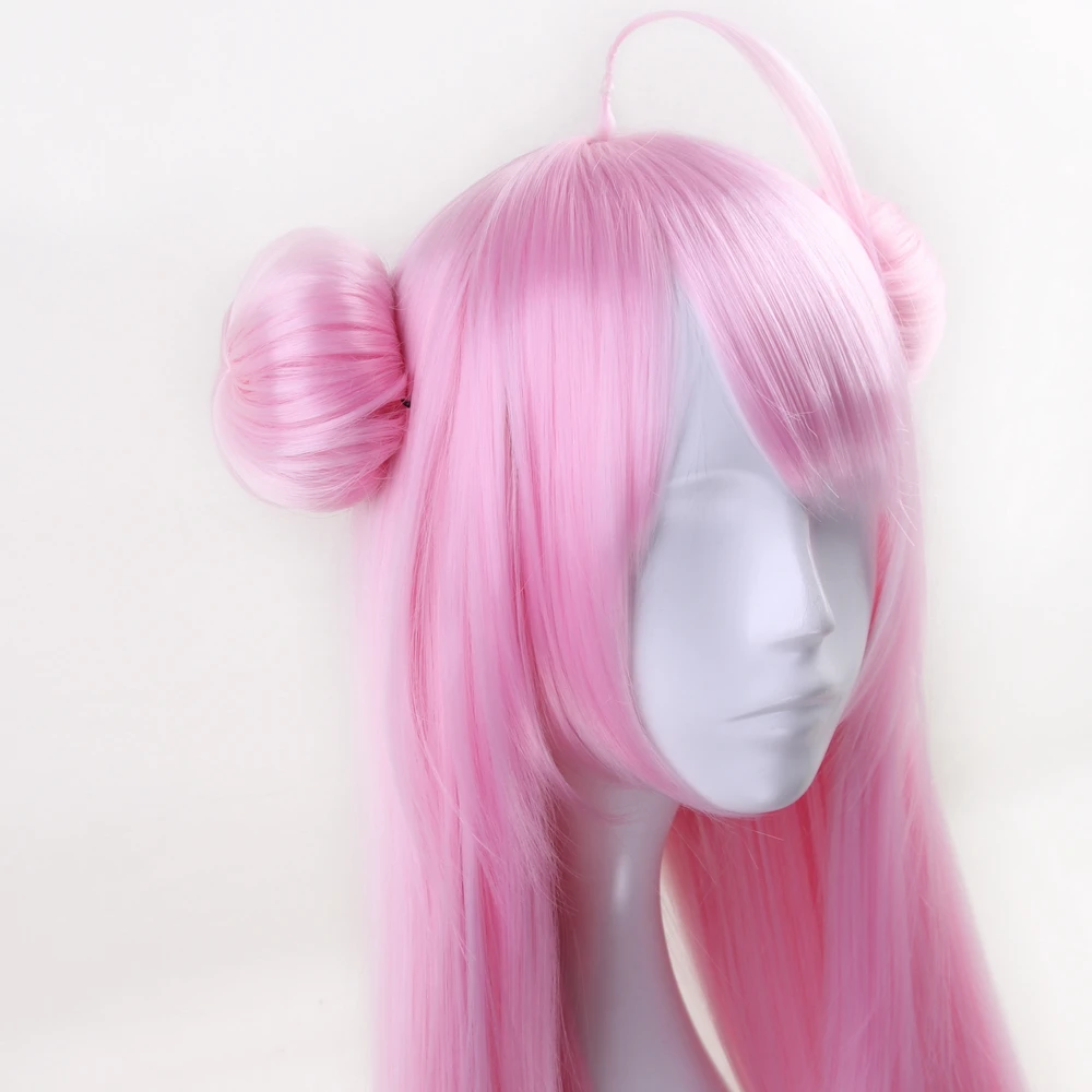 100 см аниме Happy Sugar Life Matsuzaka Satou прямой длинный розовый парик с булочками