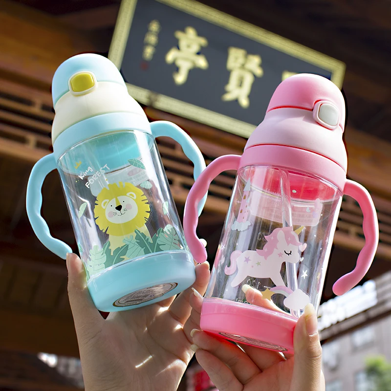 2 Применение детская нажмите ручка чашки ребенка с соломой герметичность по