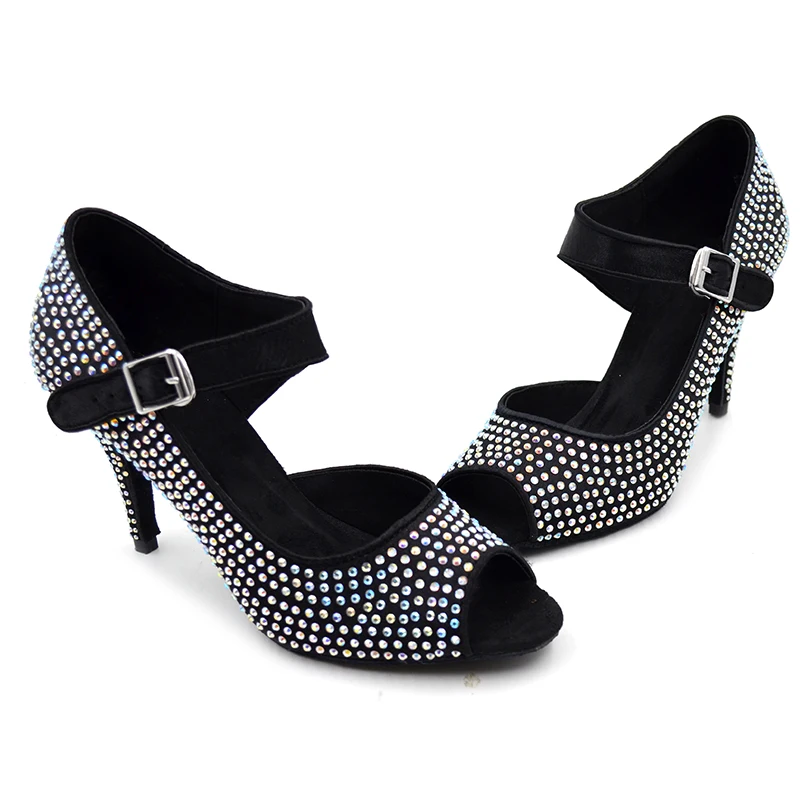 Rhinestone Latin Dance Shoes Diamond Girls Ballroom Sneakers Woman Salas Women Hot Sale JuseDanc | Спорт и развлечения