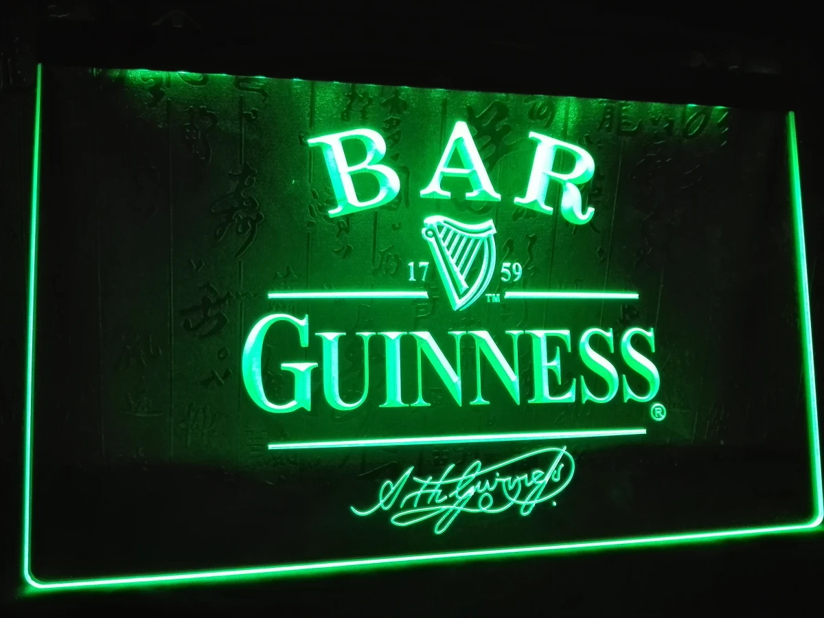 LA427 Бар Пиво Guinness Светодиодный неоновый светильник знак для домашнего