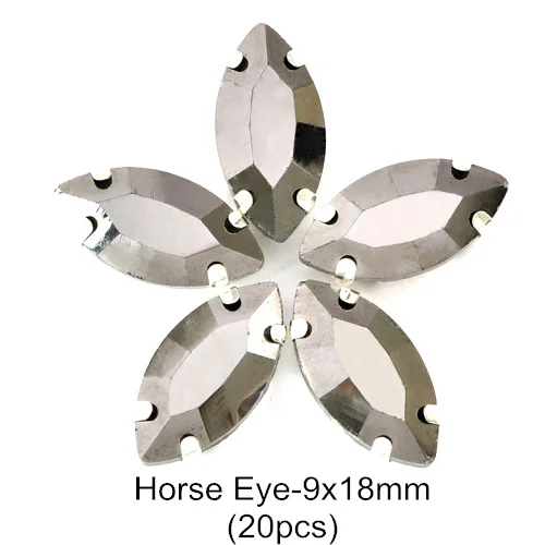 9x18mm-Silver Высокое Качество гематит пришивные стразы с когтями с плоской задней стороной Серебряный/Золотой Коготь Швейные Стразы Кристалл для DIY одежды B1241 - Цвет: 9x18mm-Silver