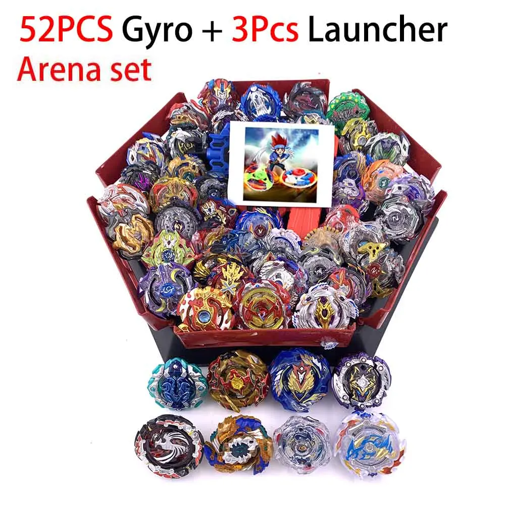 Все топы набор пусковых устройств Beyblade GT God Bey blade blades Burst высокая производительность Battling Top Toys для детей Bables Bayblade - Цвет: 35-ZDP-55PCS