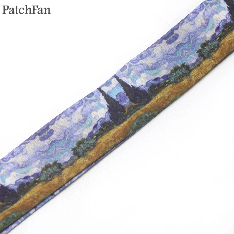 5 стилей Patchfan Ван Гог картина Звездная ночь подсолнухи ремешок для ключей телефонов брелоки ID Имя бирки держатели значков A0246
