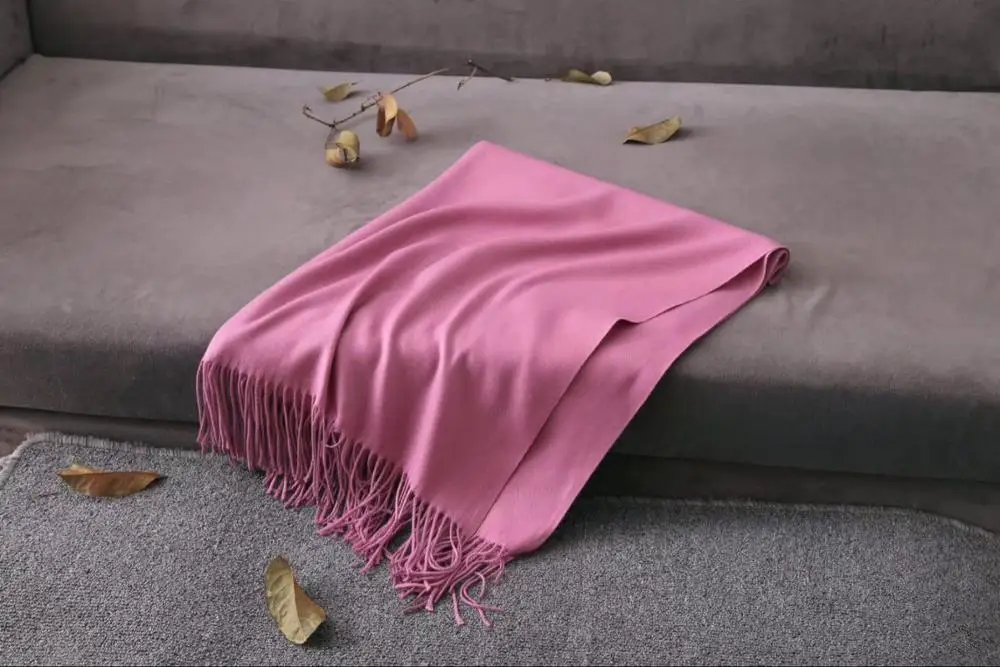 Rubber Pink Роскошный шарф, однотонный кашемировый шарф, кашемировый шарф из пашмины, женская накидка, пончо, шали и шарфы, зимняя кашемировая шаль, бандана - Цвет: Rubber Pink