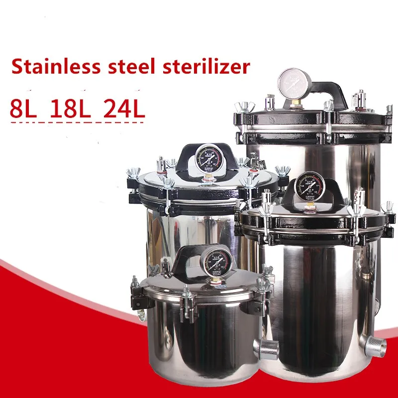 

Xinfeng portable stainless steel high pressure steam sterilization pot 8L/18L/24L atuoclave sterilizer QS certification NE