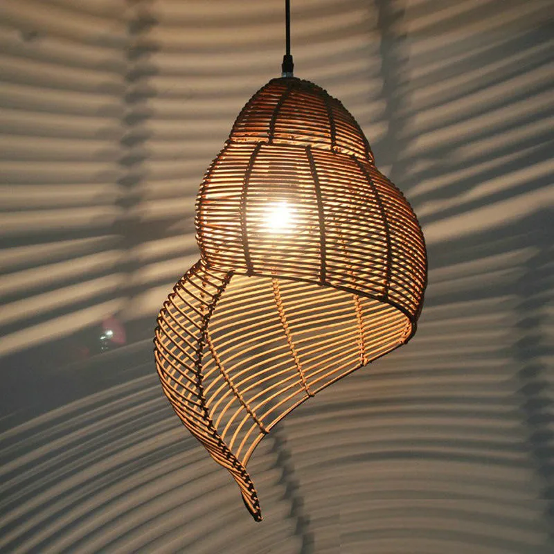 Eusolis Современная осветительная люстра деревянная Lamparas Colgantes Creatieve Bamboe Hanglamp Zee Slak