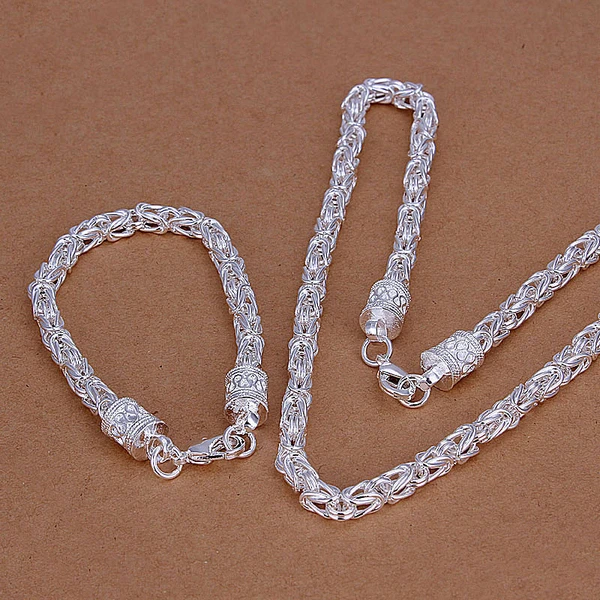 2018 серебро 925 ювелирные наборы 5 мм schmuck цепи звенья Ожерелье Браслеты для мужчин и