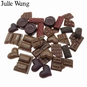 Julie Wang 30 шт. смешанный каучук молоко сердце шоколад хлеб еда кабошон слайм Очаровательное украшение для телефона Аксессуары для изготовления ювелирных изделий