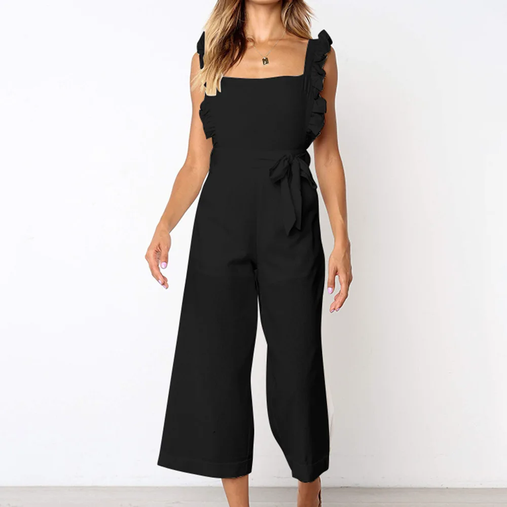 Женский комбинезон с квадратным вырезом в европейском и американском стиле