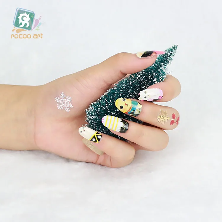 Rocooart Y5224 Kawaii Cat украшения для ногтей розовый и белый милый клей наклейки женщин |