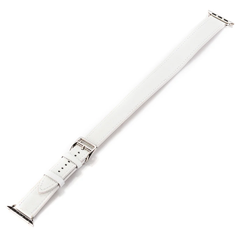 white Ремешок из натуральной кожи для apple watch 4 band iwatch series 5 4 3 2 correa apple watch 42 мм 38 мм 44 мм 40 мм двойной тур ремешок для часов - Цвет ремешка: white