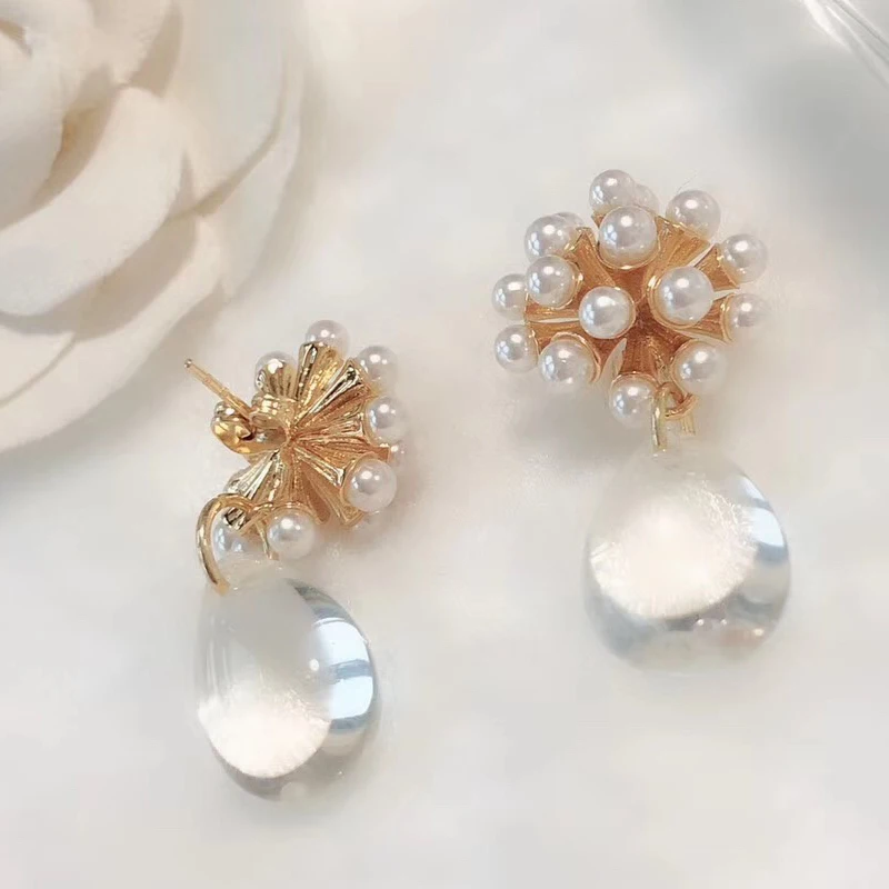 Модная прозрачная КАПЛЕВИДНАЯ полимерная серьга акриловая жемчужина серьги 2019