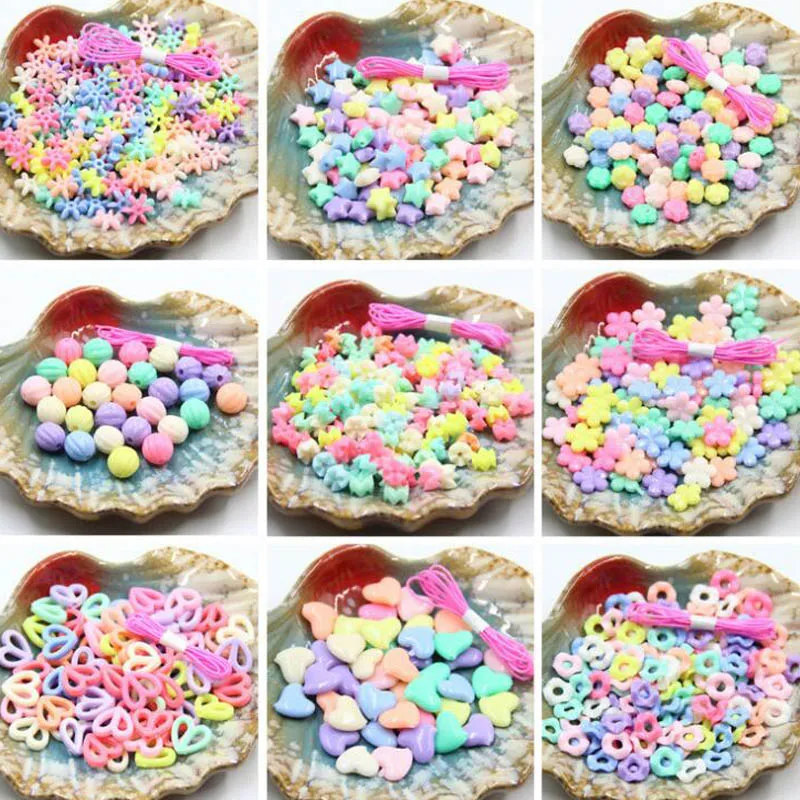 DIY геометрические акриловые бусины для детского изготовления ювелирных изделий