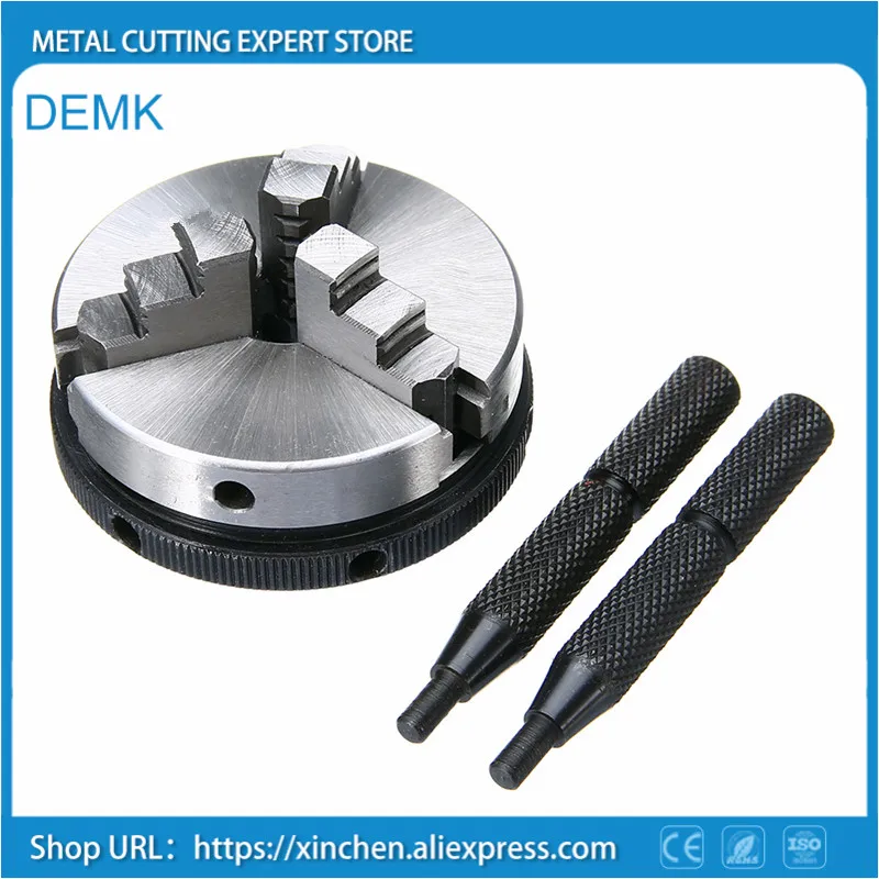 

1pc Metal 3 Jaw Lathe Chuck 2.0" 50mm Mini Chuck with 2pcs Lock Rods For M14 Metalworking Machine Accessories Tools