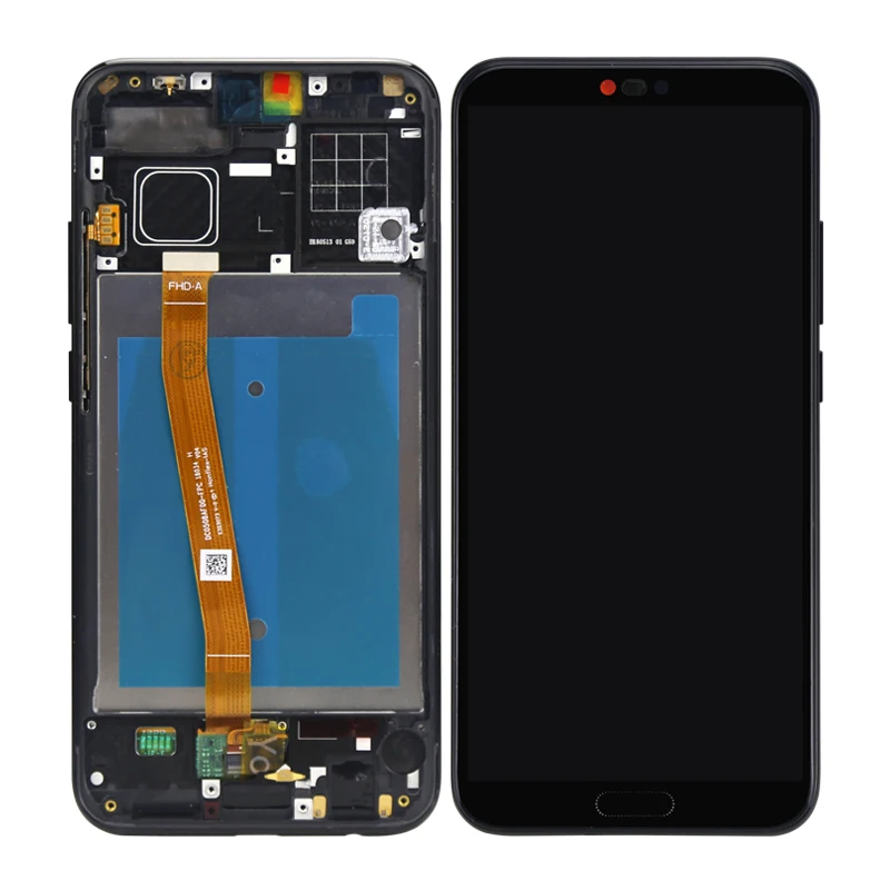 Дисплей с отпечатком пальца для Huawei Honor 10, ЖК-дисплей, рамка, сенсорный экран, сборка, дисплей на Honor 10, COL-L29, ЖК-дисплей