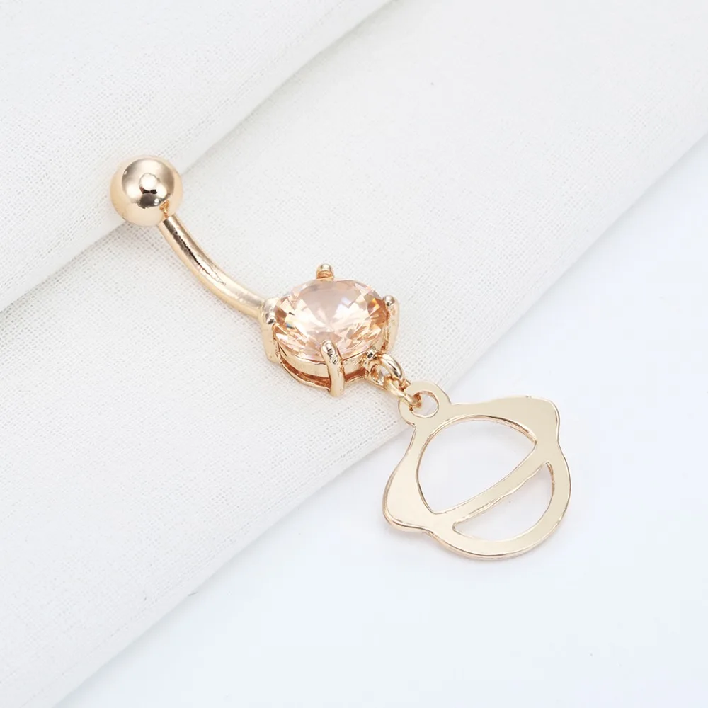 Женские кольца для пупка Saturn модные ювелирные украшения из кубического циркония