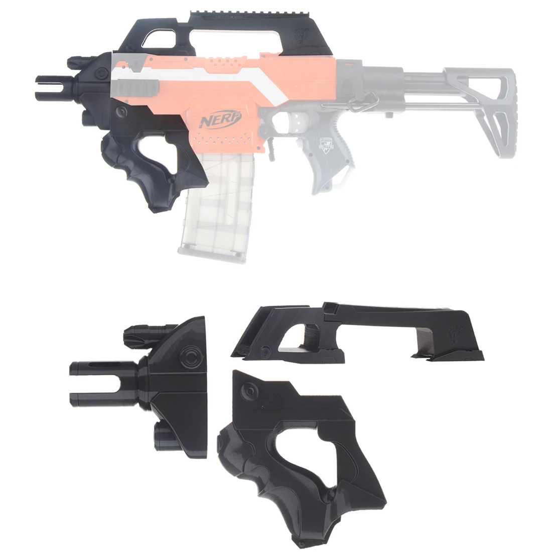 Набор фронтальных трубок рабочих F10555 с 3D печатью № 193 модель Thunder для Nerf Stryfe