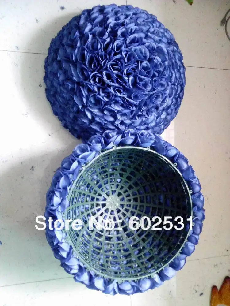 

SPR 50cm wedding artificial silk flower ball plastic inner-royal blue-kissing ball event and party decorations