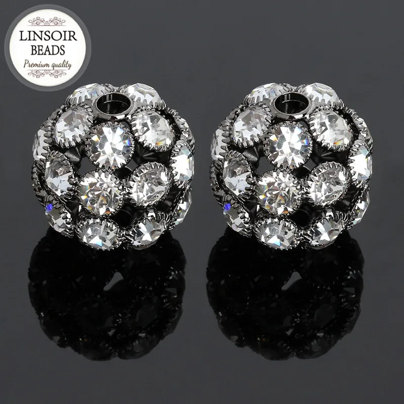 LINSOIR 2 шт./лот модные микро Хрустальные Бусины медная прокладка большого