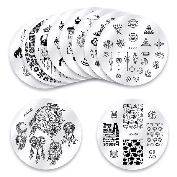 Set C Biutee 6 шт квадратные пластины для штамповки ногтей набор кружевных цветочных рисунков животных для дизайна ногтей шаблон для штампов инструмент для трафаретов наборы - Цвет: Set C