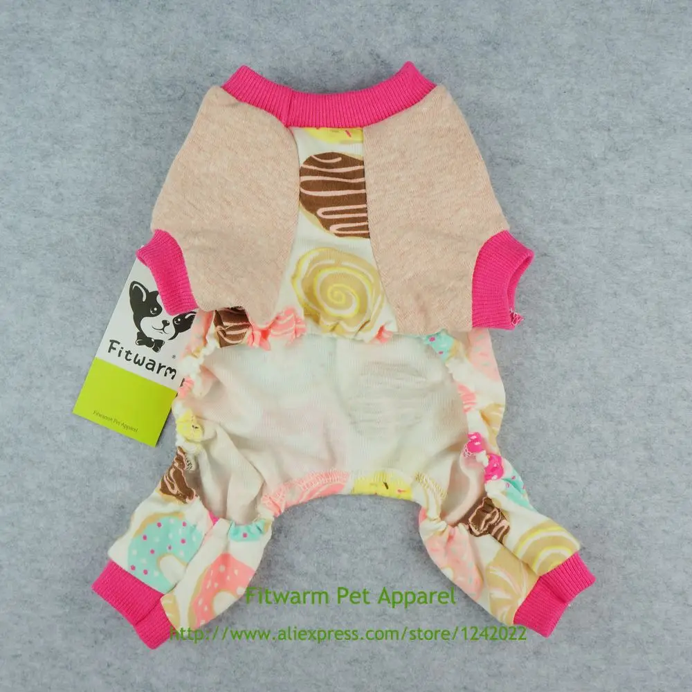 Одежда для домашних животных Fitwarm Милая пончики собак пижамы мягкие хлопковые