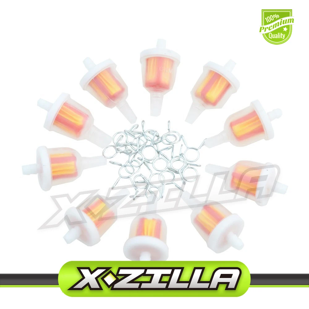 

Fuel Filter with Clips for Universal Motorcycle ATV Dirt Bike Pack of 10