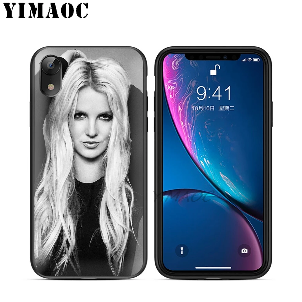 YIMAOC Бритни спирз сладкий мягкий ТПУ Черный силиконовый чехол для iPhone X или 10 8 7 6 6S