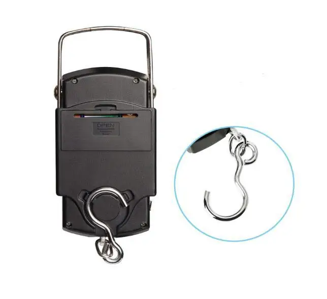 None LCD 110lb/50kg Portable fishing grip Electronic Scale with Tape Practical Fishing Tool tape measure home | Спорт и развлечения
