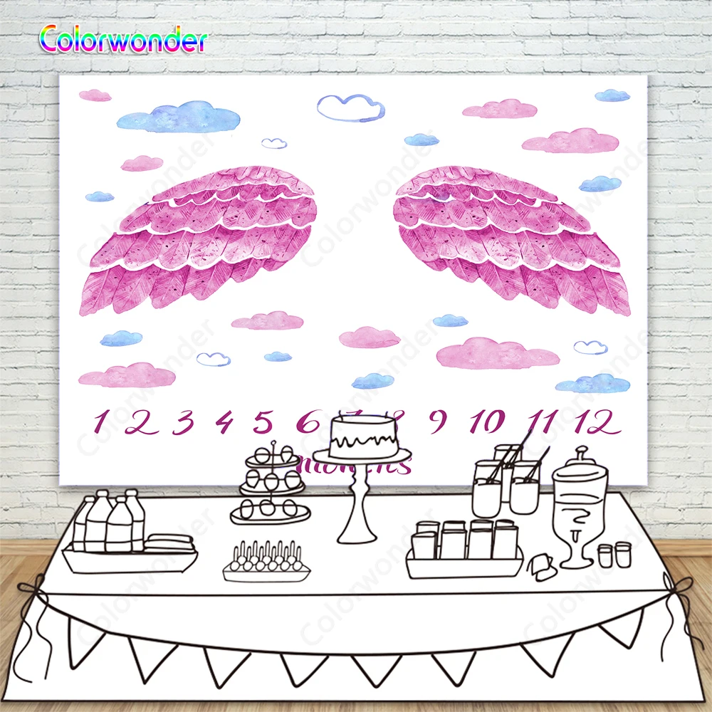 Фон для фотосъемки детей Colorwonder 7x5 фон одеяло фиолетовые крылья ангела