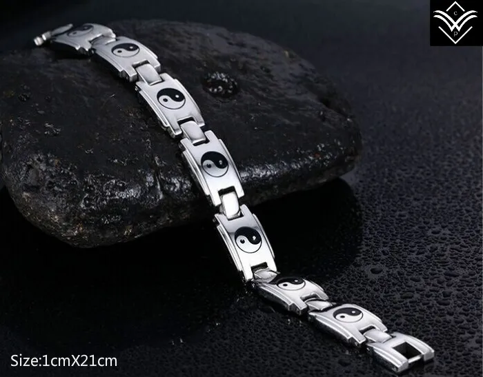 Fashion Yin Yang Feng Shui Tai Chi Titanium Bracelet Hot Sale | Bracelets