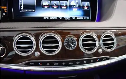 Серебристый 4 шт. кондиционер на выходе кольцо отделка автомобильные аксессуары для Mercedes Benz S Class 320 400 500 стайлинга автомобилей - Название цвета: Серебристый