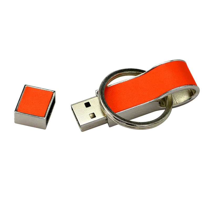 Key Ring Business Pu Leather USB 2.0 Flash Memory Stick Card Pen Drive 8GB 32GB External Storage 64GB Keychain Usb Cle | Компьютеры и