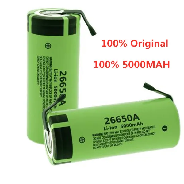 Dolidada аккумулятор для Panasonic 26650A 3,7 V 5000mAh высокой емкости 26650 литий-ионные аккумуляторы+ никель DIY