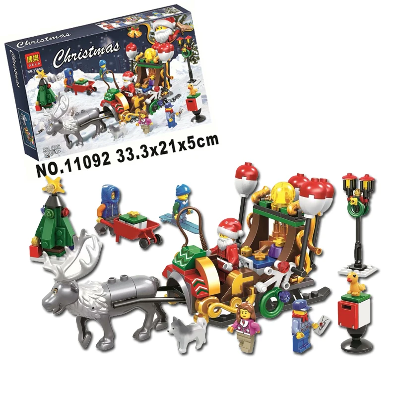Bela 11092 фигурка с адвентом календарем фестиваль Снежный грузовик лося строительный блок 221 шт Кирпичи Игрушки совместимы с Бела Рождество