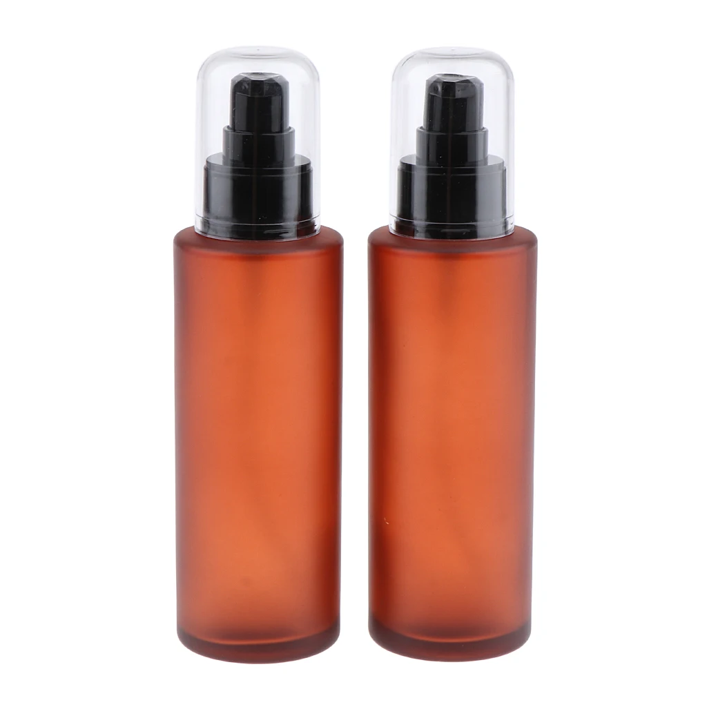 100ml 2 шт пустые бутылки с распылителем, дозатор для лосьона и сыворотки, дорожный контейнер для кремов для лица, очиститель для лица, средство для снятия макияжа, шампунь - Цвет: 100ml