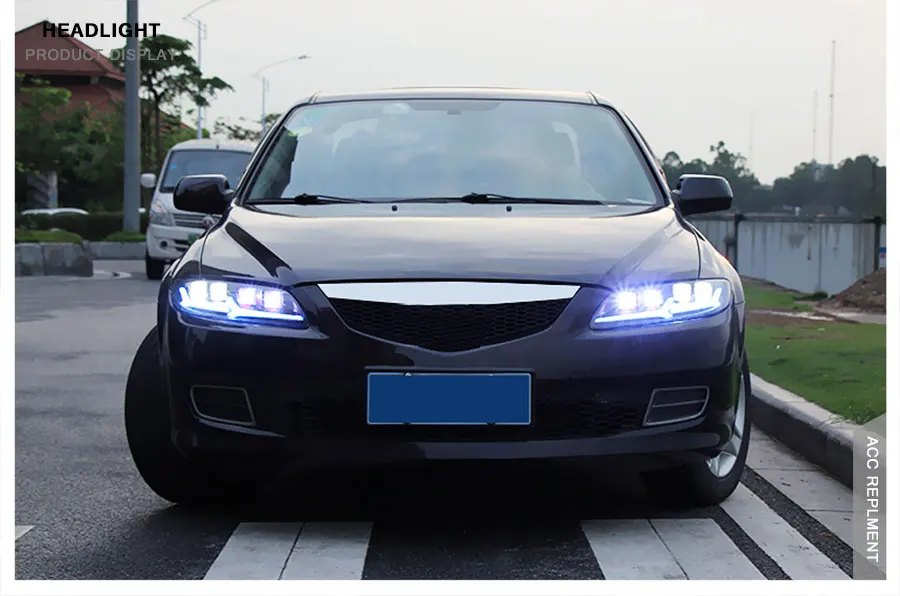 2 шт. светодиодный фары для Mazda 6 Atenza 2003-2008 светодиодный автомобильный фонарь ангельские глазки светодиодный комплект противотуманных фар Светодиодный дневные ходовые огни