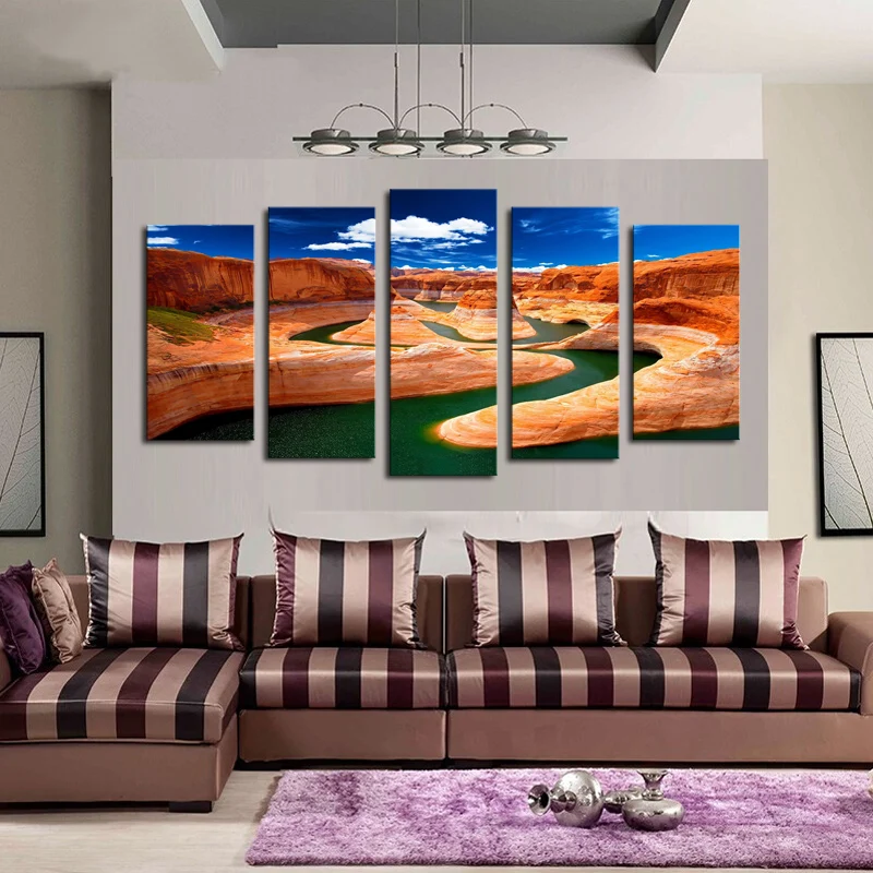

Cuadros Decoracion Paintings (no Frame)5 Panels Valley Picture Canvas Print Painting Artwork Wall Art Wholesale For Home Decor