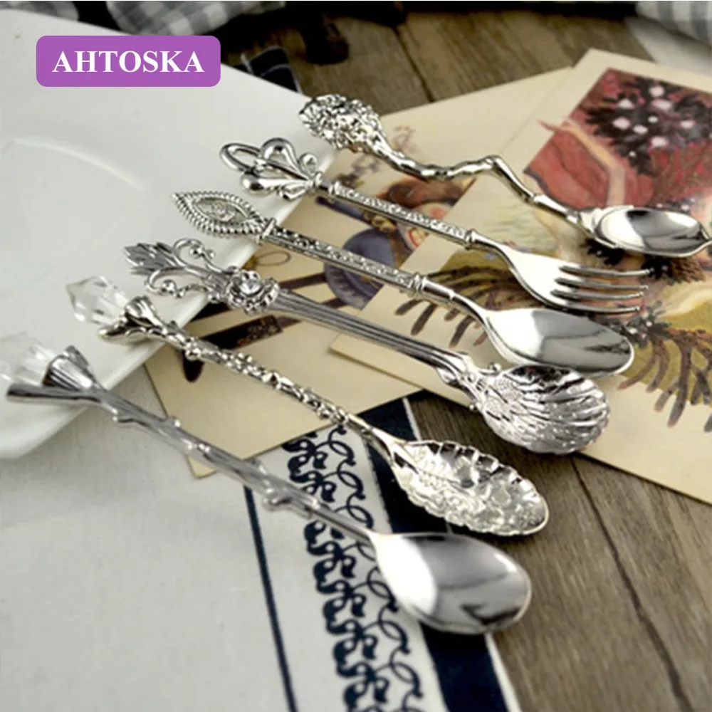 5 шт./6 шт./компл. винтажная вилка ложка для кофе и десертов|mini fork|vintage forksfork set |