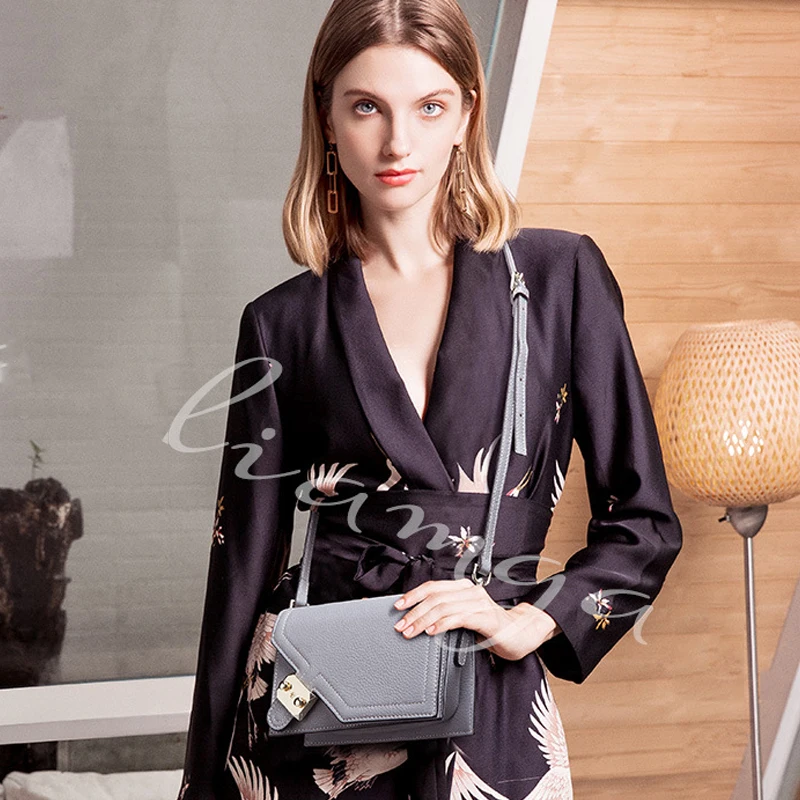 Натуральная кожа Женщины Crossbody сумка Известный бренд 2019 Кожаная на длинном ремне