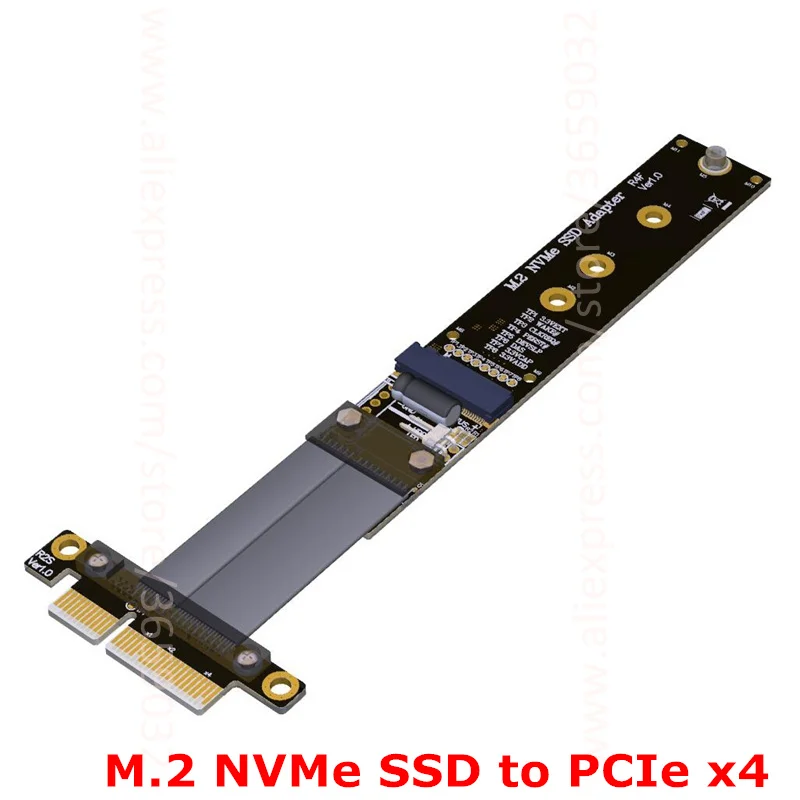 Кабель расширения PCIe 4x M2 M.2 NVMe SSD для переходных карт x4 поддержка PCI E 3 0x4 полная