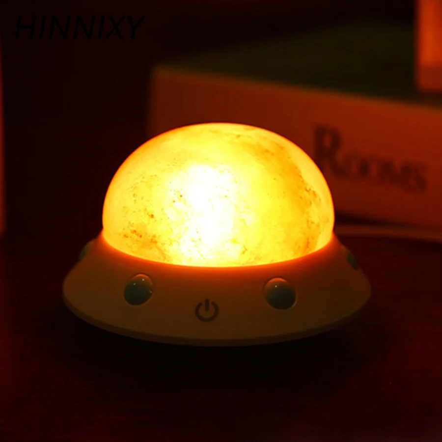 Hinnixy НЛО лава лампа LED USB зарядка соляная Ночная теплый белый защита глаз