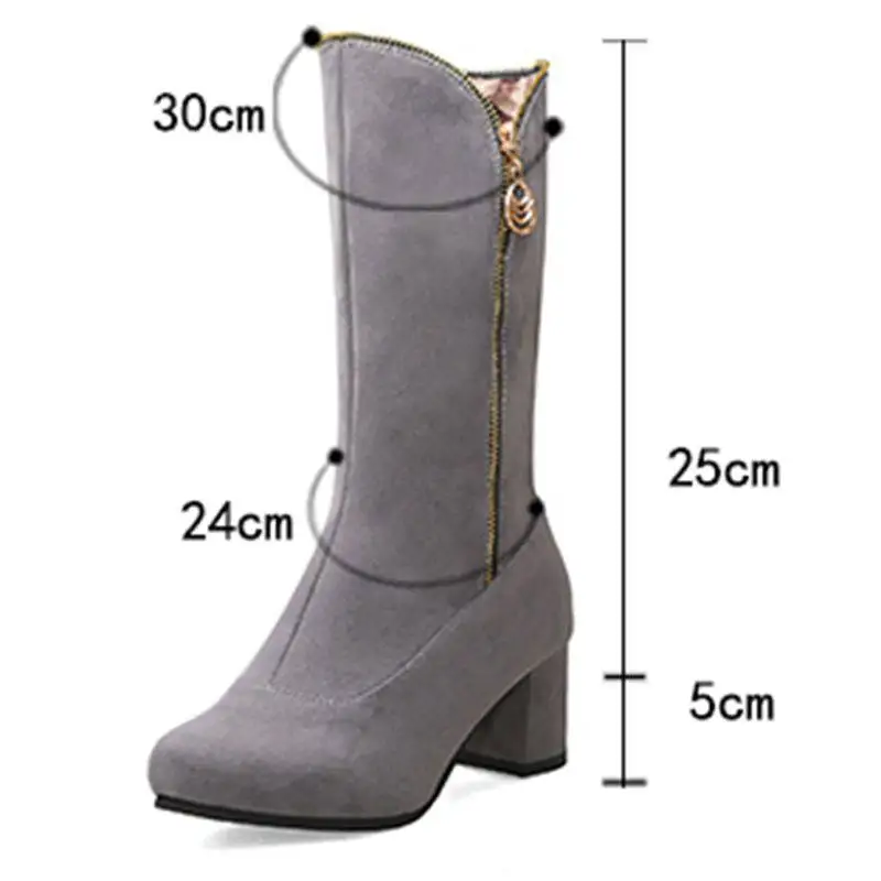 ASILETO новые зимние сапоги до середины икры женские замшевые кожаные с круглым