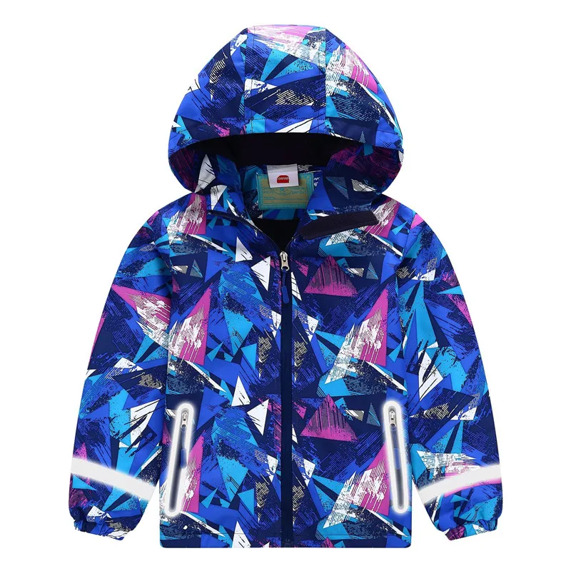 

Boys Jacket Coat Spring Autumn Hooded Windbreaker Kids Outdoor Windproof Waterproof Sports Jacket Child Polar Fleece Warm Coat